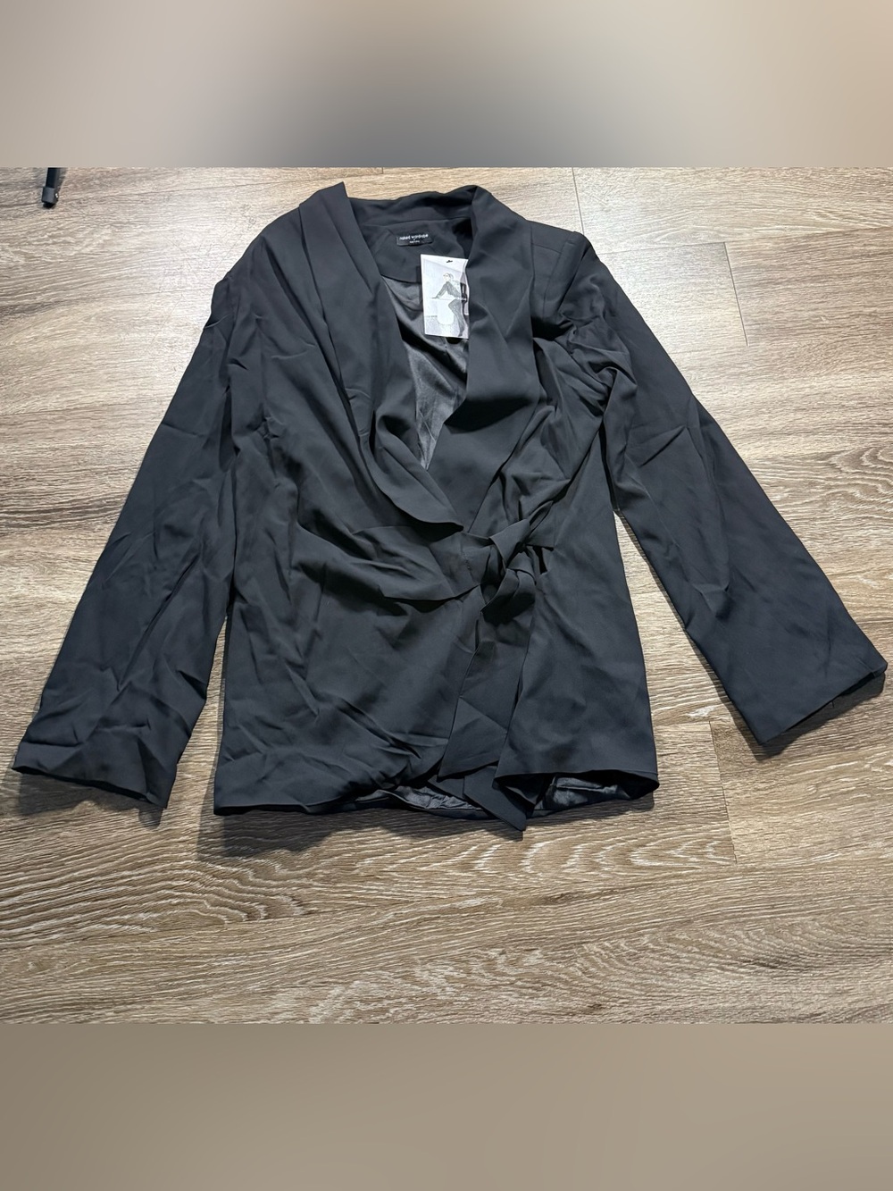 Naked Wardrobe Side Tie Shirting Blazer Black - Picture 2 of 4